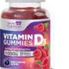 Paquete gomitas vitamina D3 5000 iu fuerza extra sabor frambuesa