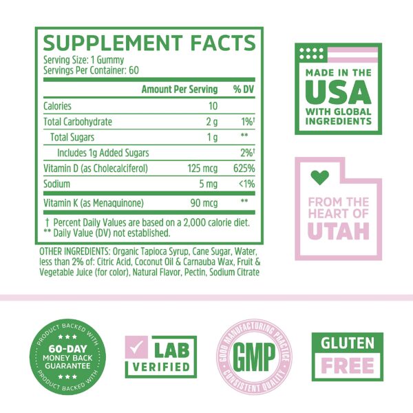Paquete gomitas vitamina d3 k2 zhou