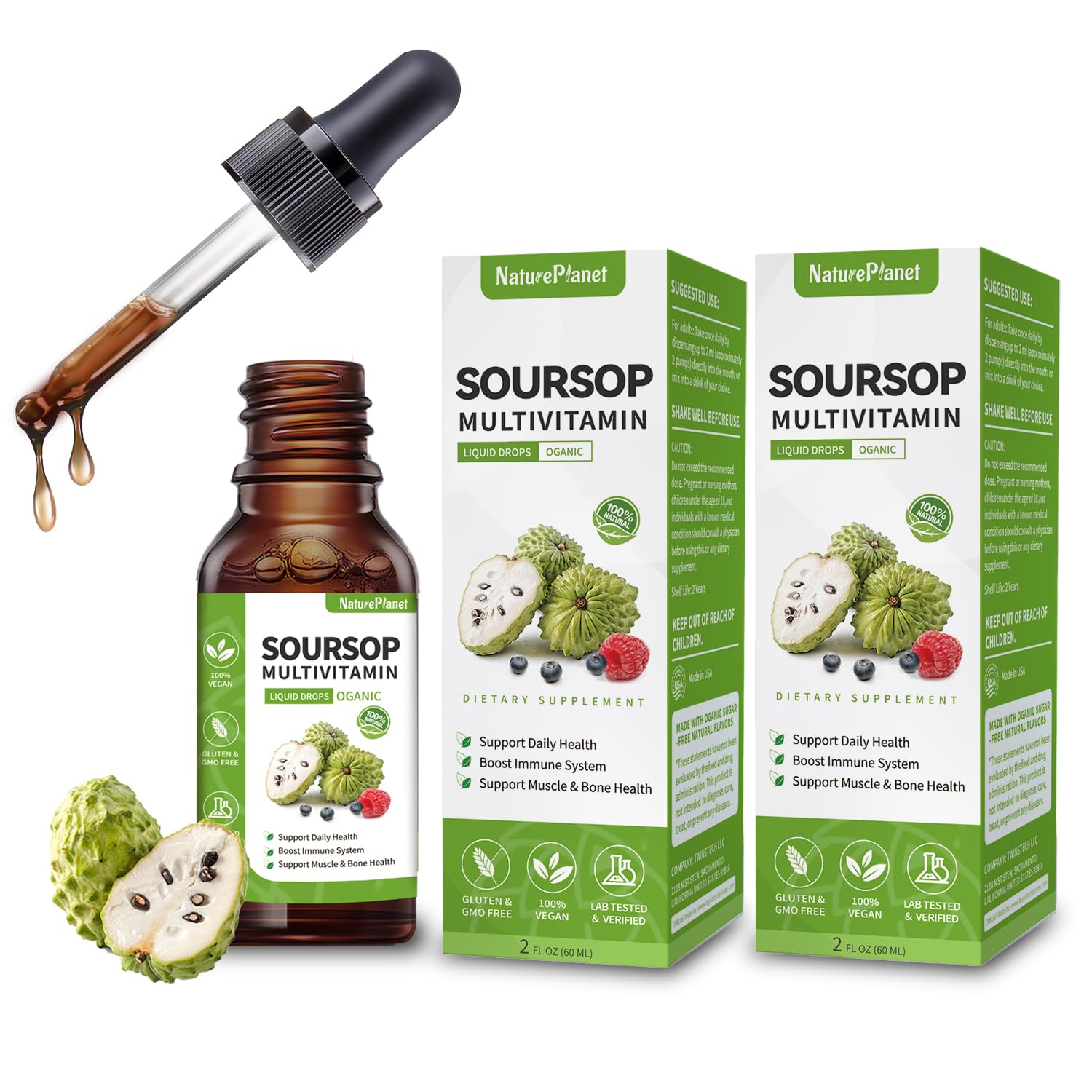NaturePlanet Multivitamin Liquid Drops Organic Soursop
