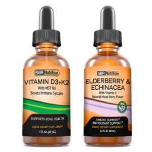 Paquete gotas líquidas vitamina D3 K2 y Saúco SBR Nutrition