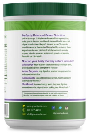 Paquete Green Magma 10.6 oz Green Foods suplemento polvo orgánico