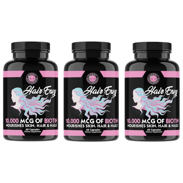 Version 1.0.0 Paquete Hair Envy biotina y queratina 3 botellas