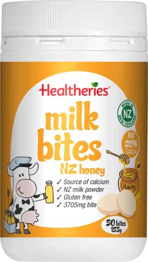Paquete Healtheries Milk Bite sabor miel 50 bocados 185g