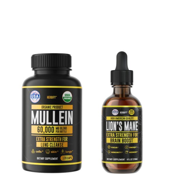 Paquete HERBIFY cápsulas gordolobo y tintura melena de león