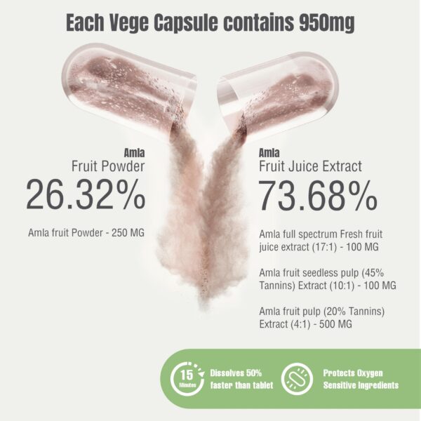 Paquete Herbsforever Amla 60 cápsulas vegetarianas