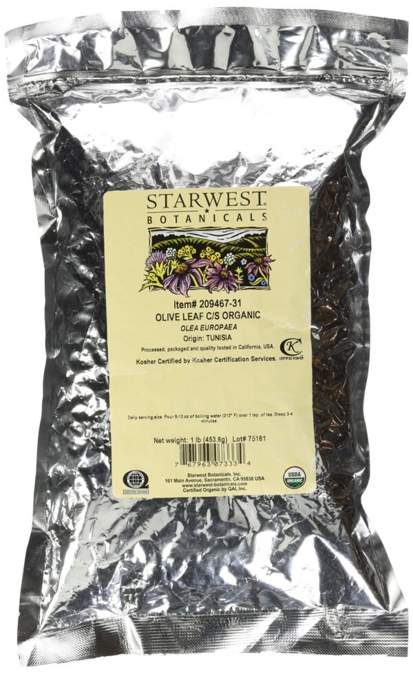 Paquete hoja de olivo picada Starwest Botanicals 1 libra