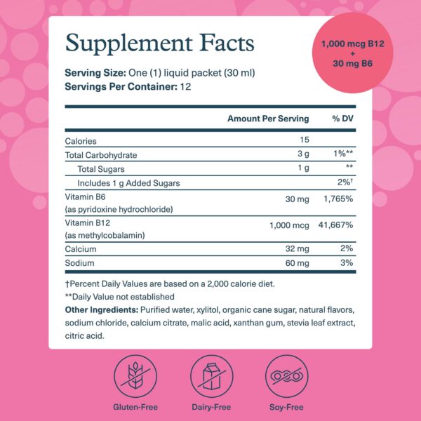 Paquete individual suplemento líquido Youtheory B12 B6