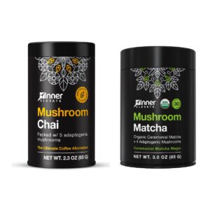 Version 1.0.0 Paquete Inner Elevate Mushroom Chai y Matcha con hongos adaptogénicos