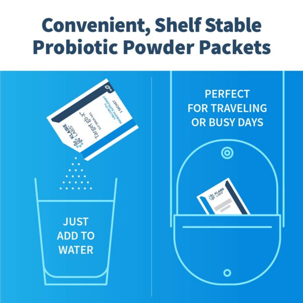 Paquete Klaire Labs probiótico hipoalergénico sin refrigeración