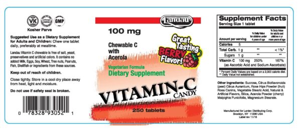 Paquete Landau caramelos de vitamina C 100 mg