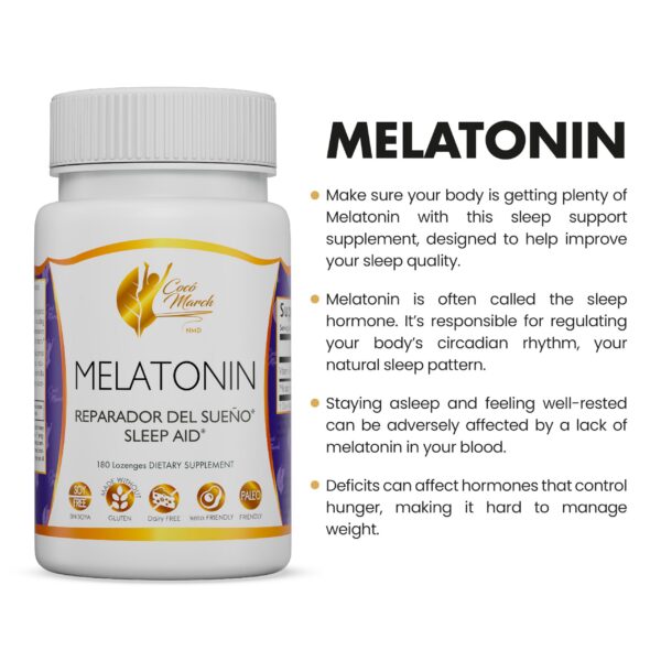 Paquete liberación rápida Melatonina Cocó March 180 tabletas