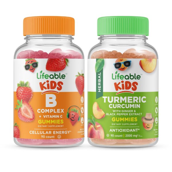 Paquete Lifeable Complejo B Kids y Cúrcuma Curcumina Gomitas