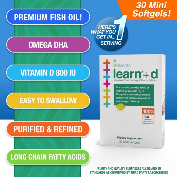 Paquete Lifetrients Learn+D vitaminas y omega 3 niños