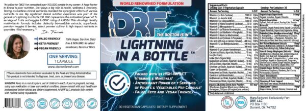 Paquete Lightning in a Bottle multivitamínico antioxidante 50 unidades