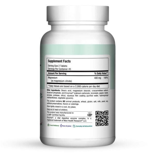 Paquete Maxi Health Citrato de Magnesio para funciones nerviosas y musculares