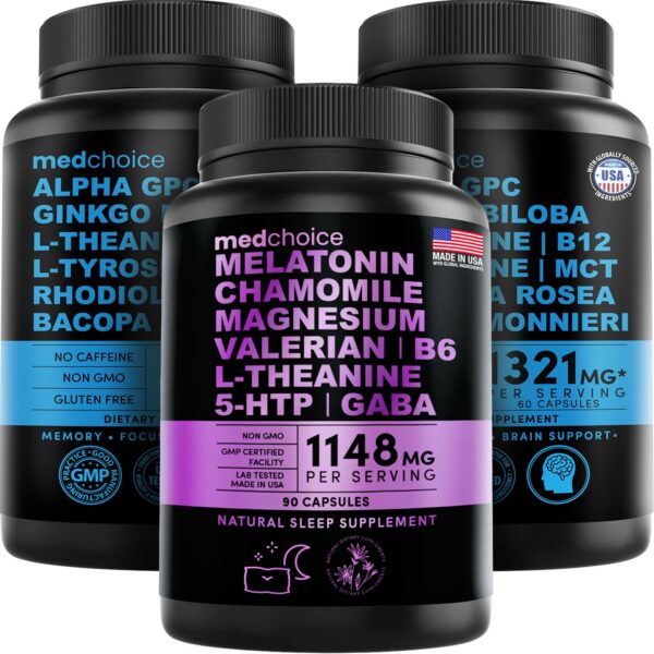 Paquete MedChoice sueño melatonina y suplemento nootrópico