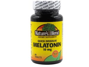 Version 1.0.0 Paquete de melatonina Nature's Blend 10 mg 60 tabletas