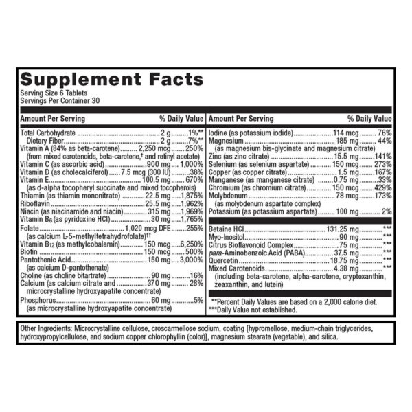 Paquete Metagenics Multigenics Intensive Care tabletas suplemento