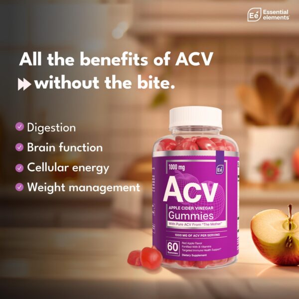 Presentación gomitas vinagre sidra de manzana con vitaminas B