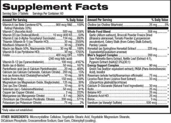 Version 1.0.0 Paquete multivitamínico para hombres Hi-Health 180 tabletas