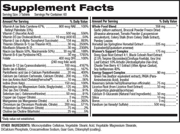 Version 1.0.0 Paquete multivitamínico para mujeres Hi-Health 180 tabletas