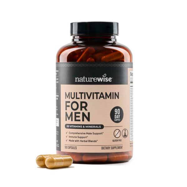 Version 1.0.0 Paquete multivitaminico NatureWise para hombres 180 cápsulas