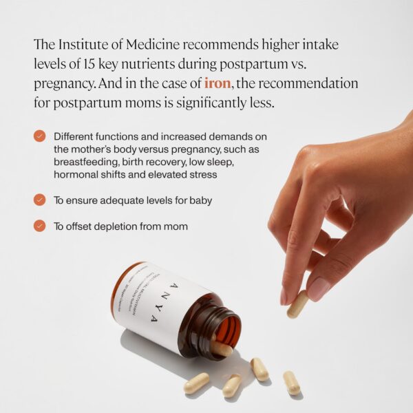 Paquete multivitamínico postnatal ANYA 30 cápsulas