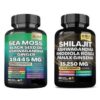 Paquete musgo marino y shilajit cápsulas para bienestar natural