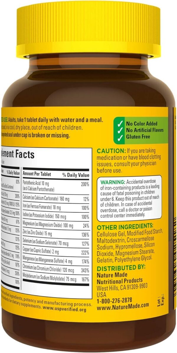 Paquete Nature Made Multi Complete 130 tabletas paquete 9