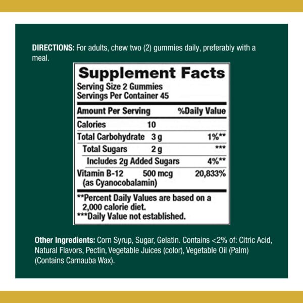 Paquete Nature’s Bounty gominolas B-12 frutas 90 unidades