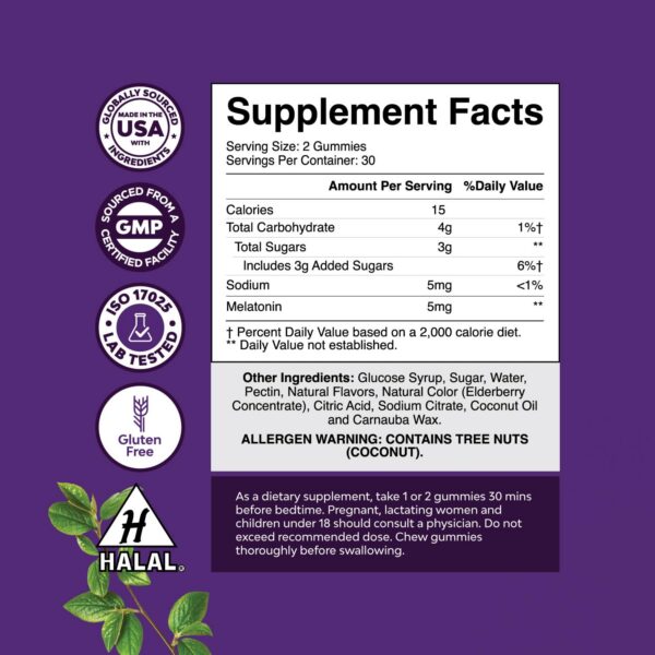 Paquete Natures Craft gomitas naturales para dormir adultos