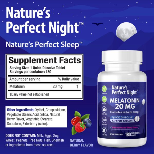 Paquete doble Nature's Perfect Night melatonina sin gluten vegano