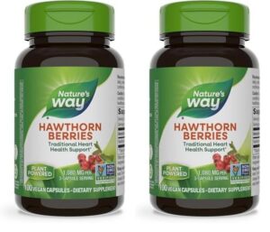 Paquete Nature's Way bayas de espino suplemento cardíaco 100 cápsulas