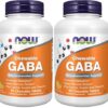 Paquete NOW GABA 90 masticables sabor naranja apoyo neurotransmisores