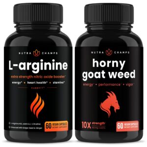 Paquete NutraChamps cápsulas L-Arginina y Horny Goat Weed