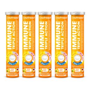 Paquete Nutrazul tabletas efervescentes triple acción vitamina C D zinc