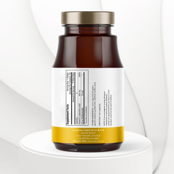 Paquete Nutri-Rich vitamina C 500mg 60 softgels salud inmune