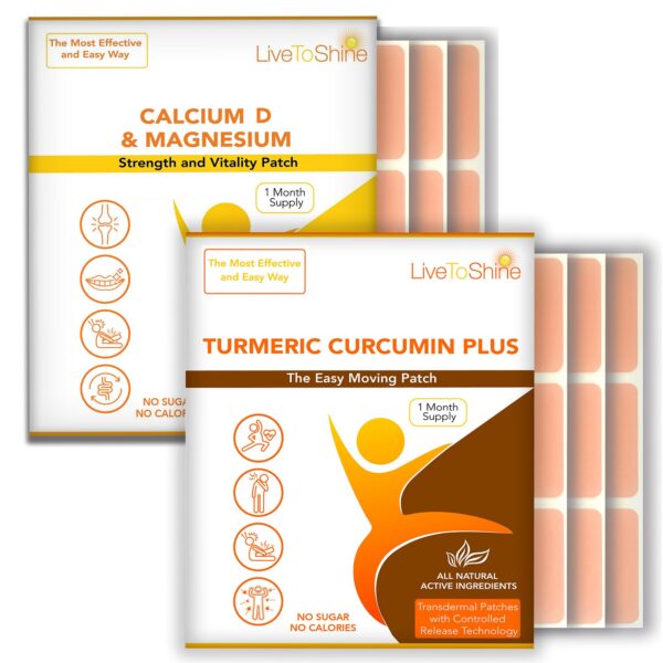 paquete parches cúrcuma calcio magnesio live to shine