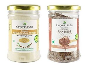 Paquete de polvo de ashwagandha orgánico Orgrain India 100g