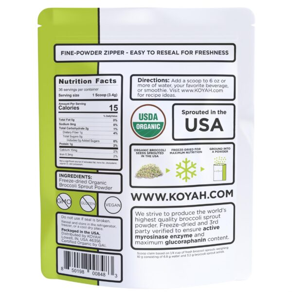Paquete polvo brotes brócoli KOYAH 36 porciones