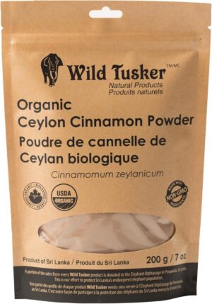 Paquete polvo canela orgánica ceilán Wild Tusker 200g