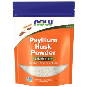 Paquete polvo de cáscara psyllium NOW Foods 24 onzas