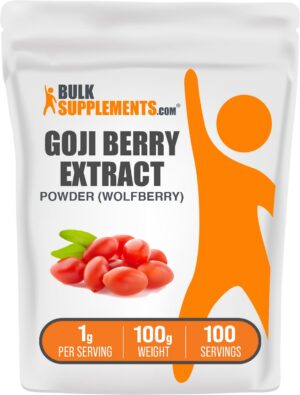 Paquete polvo extracto wolfberry goji 100 gramos BulkSupplements