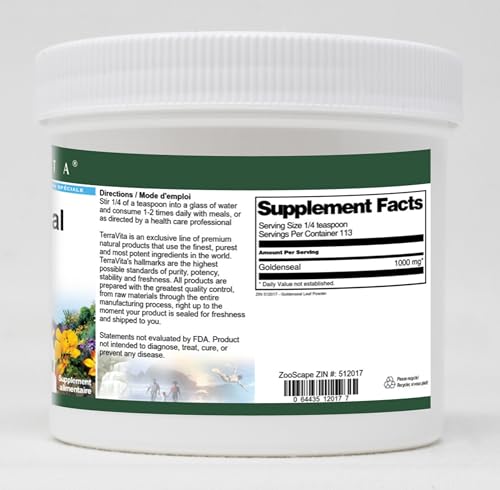 Paquete polvo goldenseal hoja suplemento herbal 4 onzas