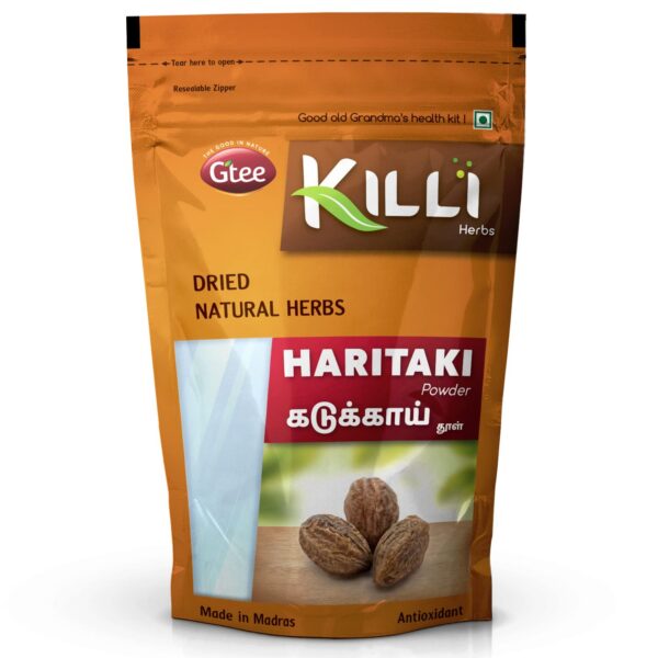 Paquete de polvo KILLI Haritaki para detoxificación y salud digestiva