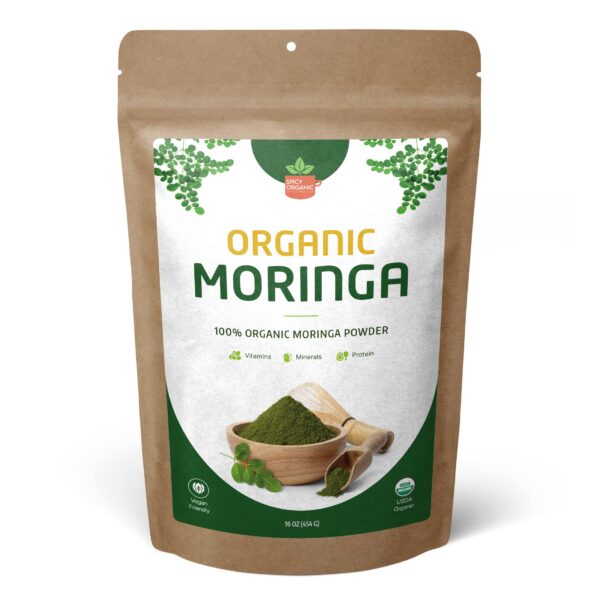 Paquete polvo de moringa orgánica SPICY ORGANIC 16 onzas
