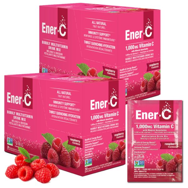 Paquete polvo multivitamínico energi-c sabor frambuesa