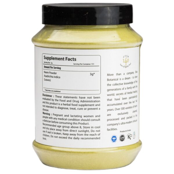 Paquete polvo neem Bixa Botanical vegetal verde puro 16 oz