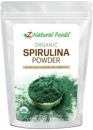 Version 1.0.0 Paquete de polvo orgánico de espirulina Z Natural Foods 1 libra