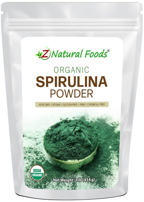 Version 1.0.0 Paquete de polvo orgánico de espirulina Z Natural Foods 1 libra